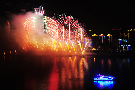 Wanda Stages Lights and Fireworks Show