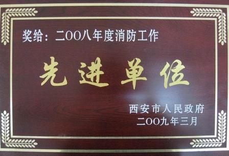 西安商管获2008年度消防工作先进单位称号