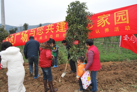 无锡万达与数百名市民共同参与绿树认养