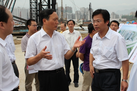 福州市领导到仓山万达广场项目工地调研