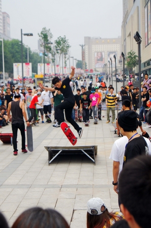 长春红旗街万达广场举办世界滑板日大型极限运动赛