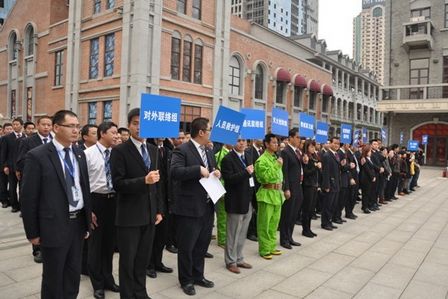 武汉中央文化区楚河汉街举行2012年下半年消防演练