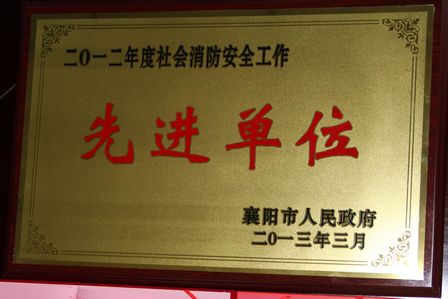 襄阳万达广场获市“消防安全先进单位”称号